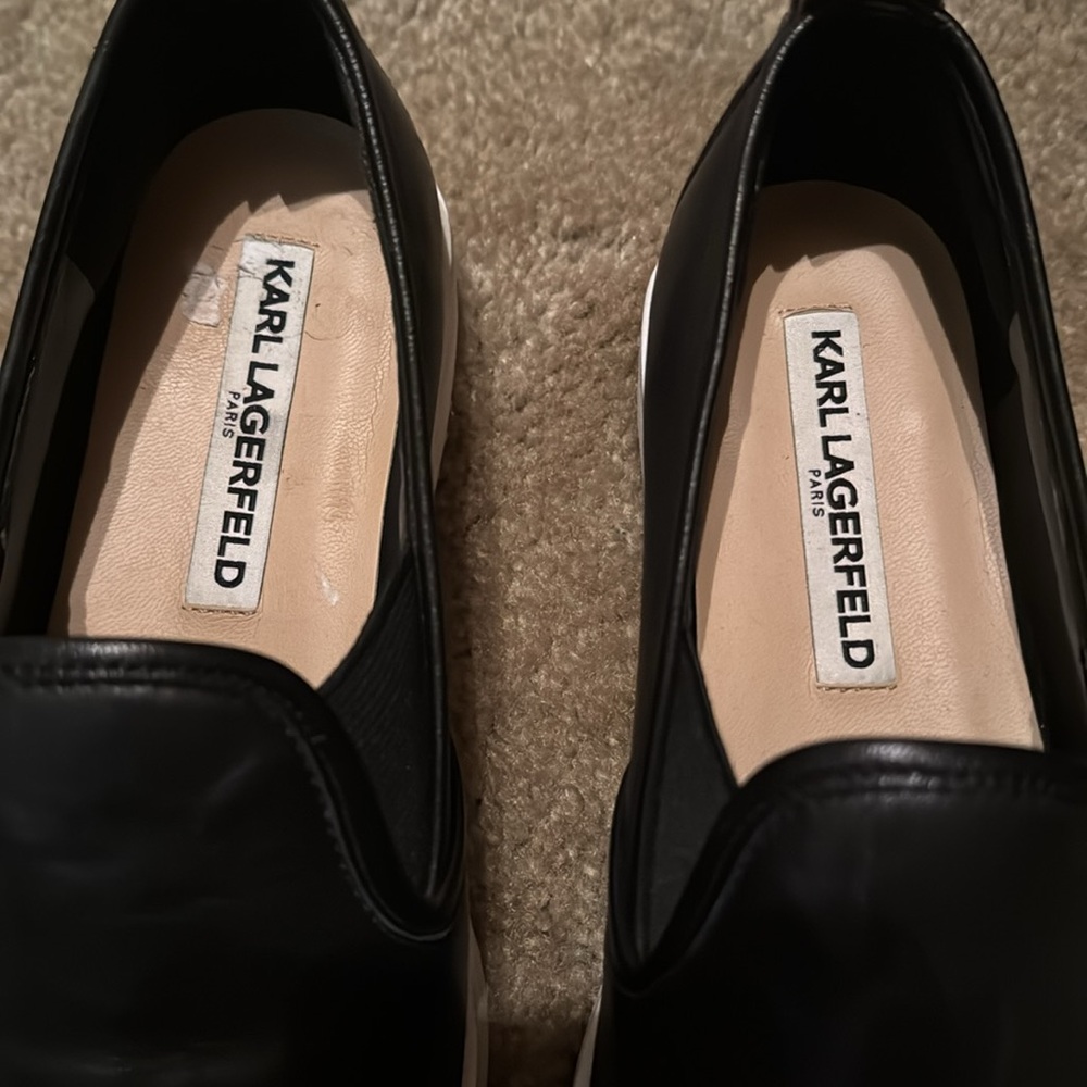 Karl Lagerfeld Paris Caralee slip-on cap toe leather shoes women in size 7M - Picture 6 of 7